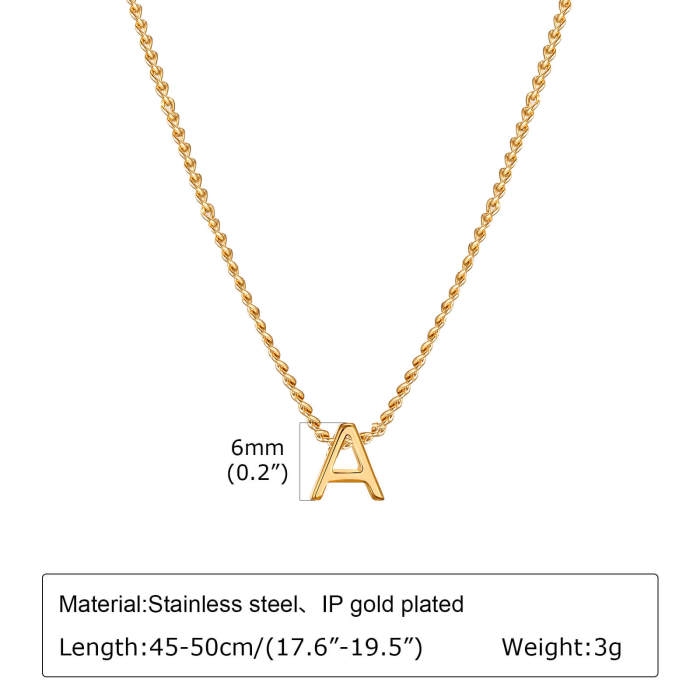 Wholesale Stainless Steel Minimalist Initials Necklace