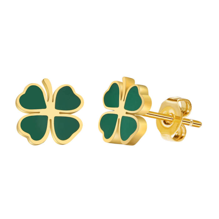 Wholesale Stainless Steel Drip Oil Cute Earrings