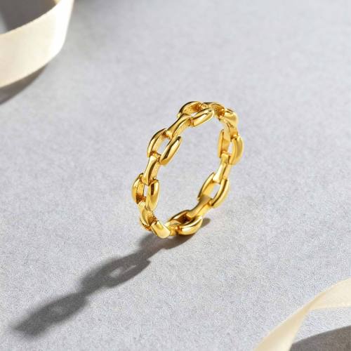 Wholesale Stainless Steel Minimal Gold Chain Link Ring