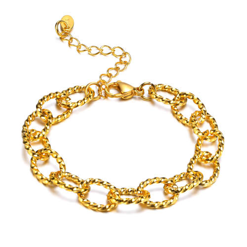 Wholesale Stainless Steel Twisted Link Chain Bracelet