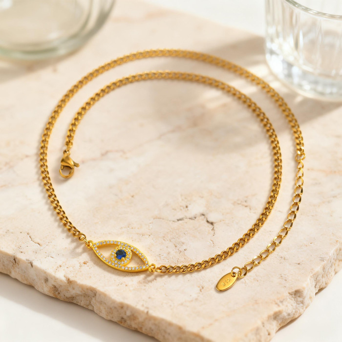 Wholesale Stainless Steel Evil Eye Necklace