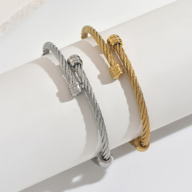 Wholesale Men's & Women's Twisted Cable Wire Cuff Bracelet