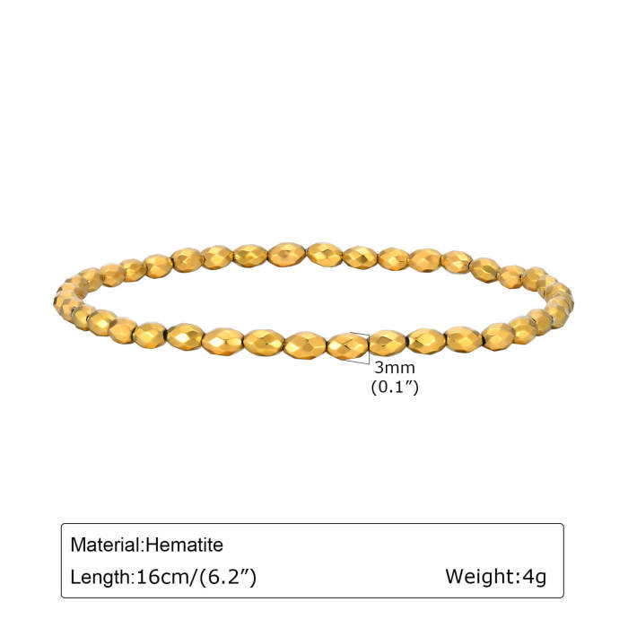 Wholesale Black Gallstone Gold Beaded Bracelet