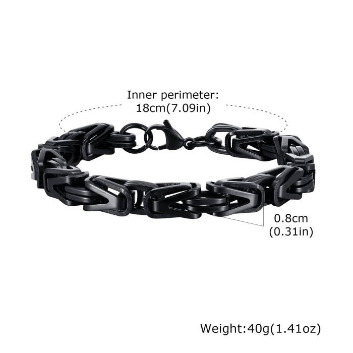 Wholesale Stainless Steel V-Shaped Byzantine Chain Bracelets