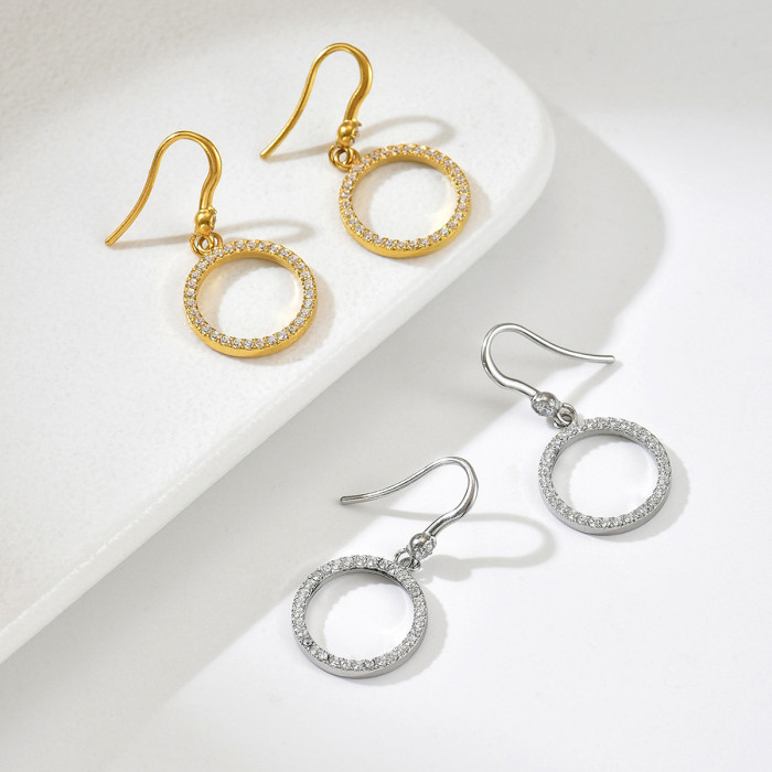 Wholesale Stainless Steel Circle Drop Earrings