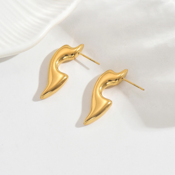 Wholesale Stainless Steel Abstract Curve Earrings