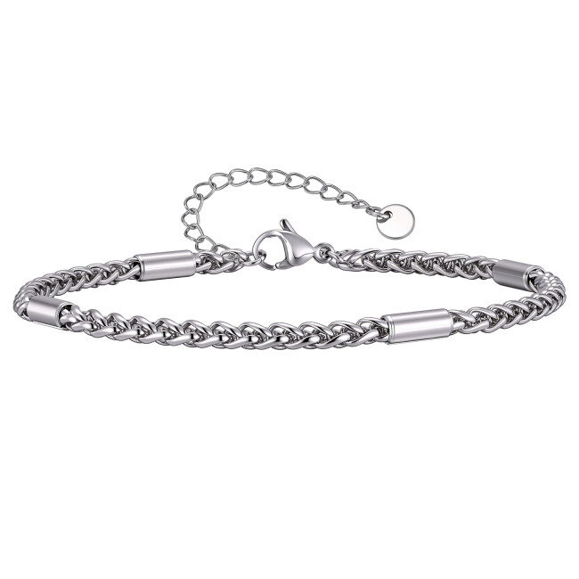 Wholesale Stainless Steel Wheat Chain Anklet