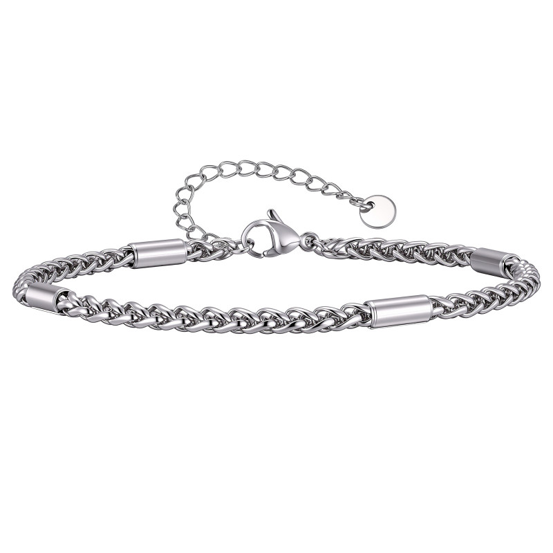 Wholesale Stainless Steel Wheat Chain Anklet