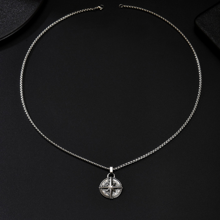 Wholesale Men's Stainless Steel Compass Pendant