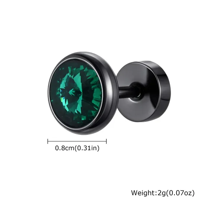 Wholesale Stainless Steel Zirconia Men's Earrings