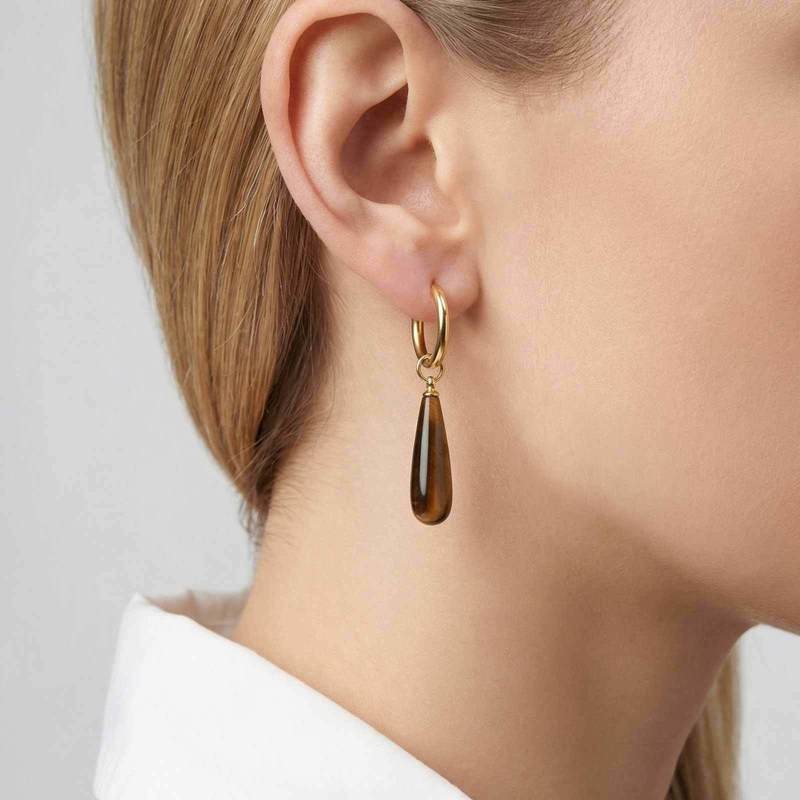 Wholesale Stainless Steel Gemstone Earrings