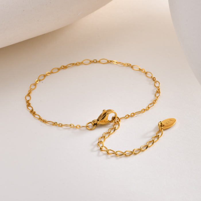 Wholesale Stainless Steel Gold Handmade Necklace Bracelet Set