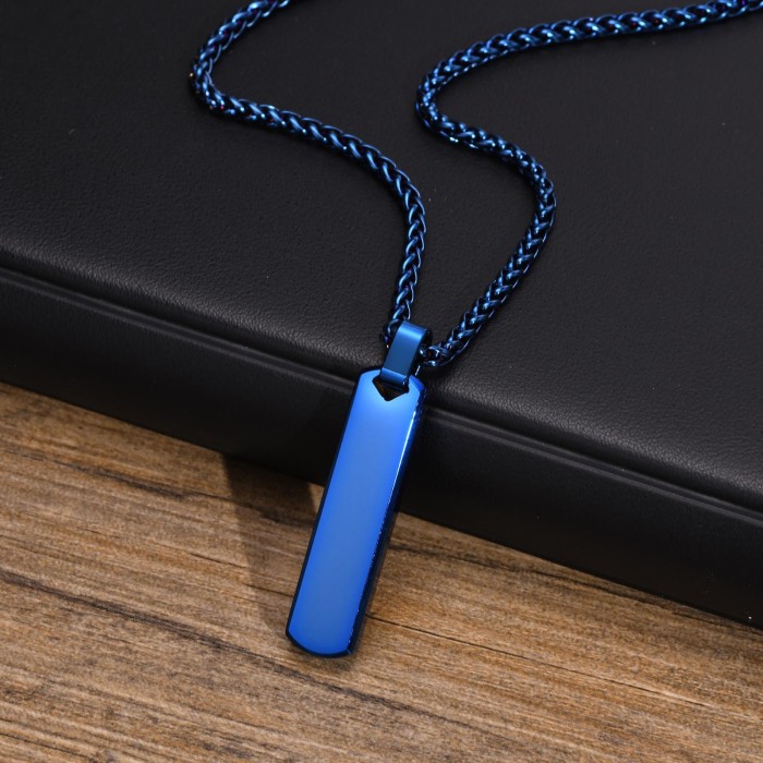 Wholesale Stainless Steel Personalized Mens Bar Necklace