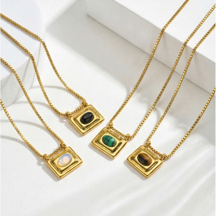 Wholesale Gold Plated Natural Stone Pendant