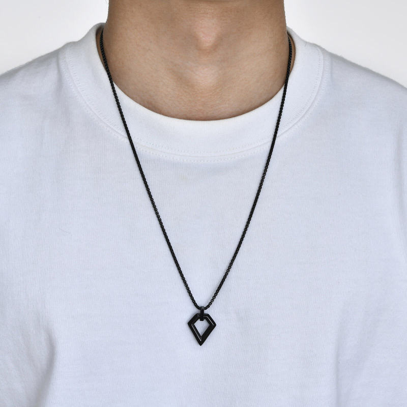 Wholesale Stainless Steel Men'S Diamond Shape Pendant