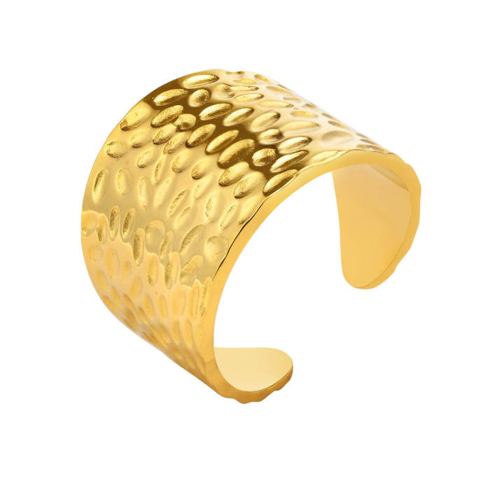 Wholesale Stainless Steel Hammered Wide Band Ring