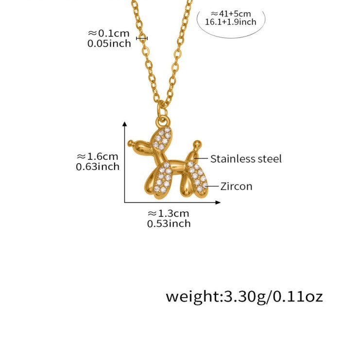 Wholesale Stainless Steel Cute Balloon Dog Jewelry Set