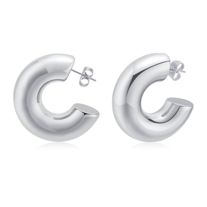 Wholesale Stainless Steel Thick C-shape Chunky Stud Earrings