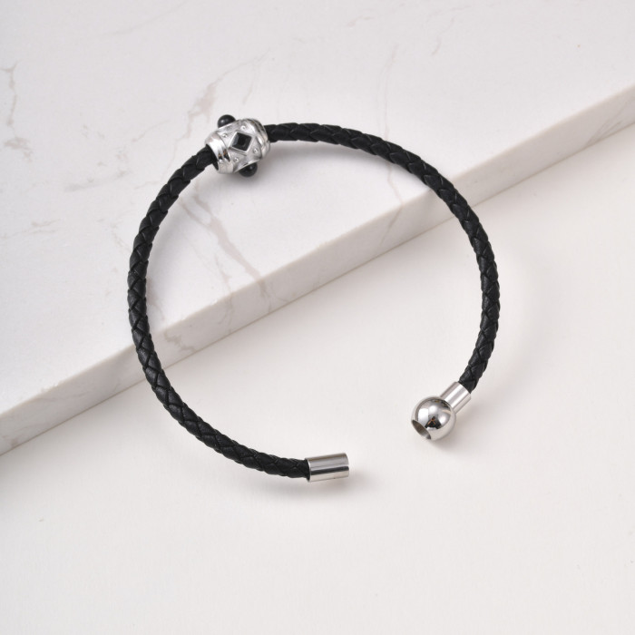 Wholesale Stainless Steel Leather Bracelet