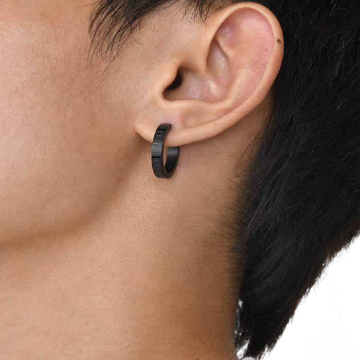 Wholesale Stainless Steel Mens Viking Huggie Earrings