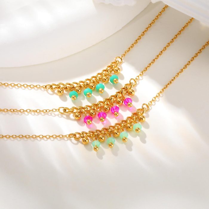 Wholesale Stainless Steel Tassel Beaded Bracelet
