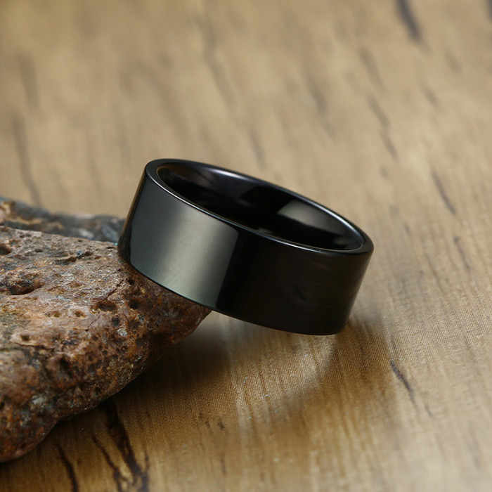 Wholesale Men's Stainless Steel Wedding Ring with Flat Face