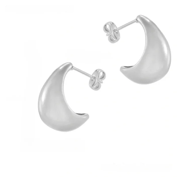 Wholesale Stainless Steel Crescent Hollow Earrings