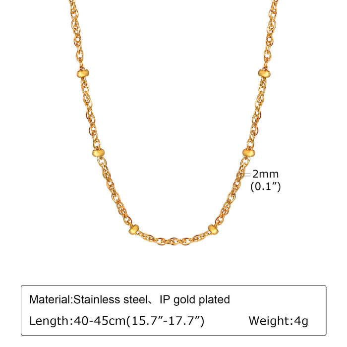 Wholesale Stainless Steel Chain and  Bead Necklace