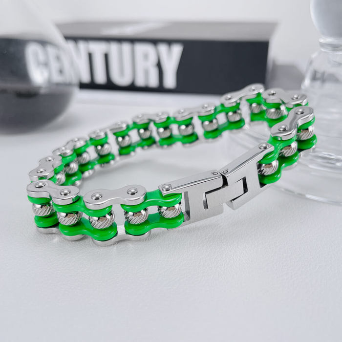 Wholesale Stainless Steel Hip Hop Bike Bracelet