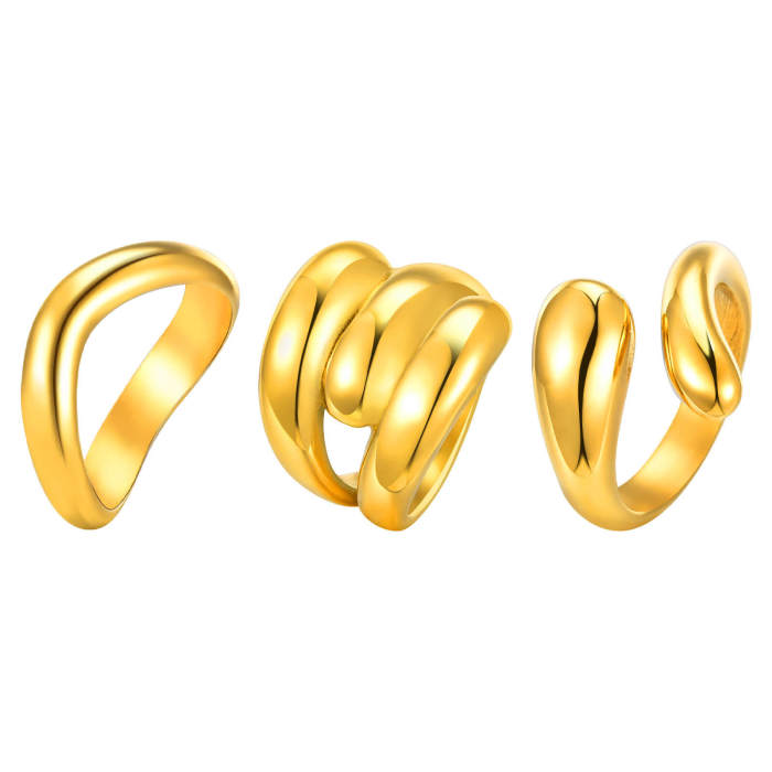 Wholesale Stainless Steel Fashion Women Irregular Rings