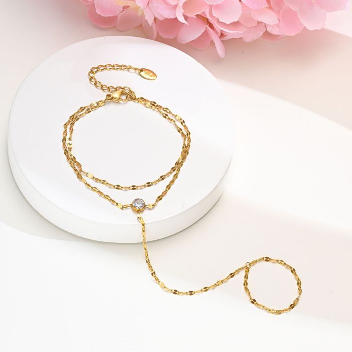 Wholesale Stainless Steel Double Layer Ring Bracelet