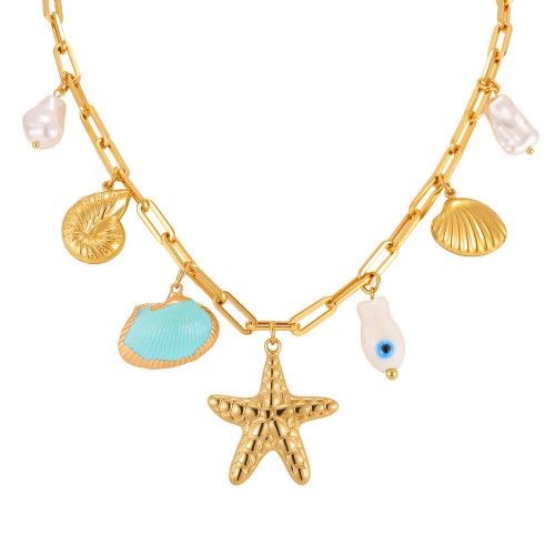 Wholesale Stainless Steel Marine Charm Necklace