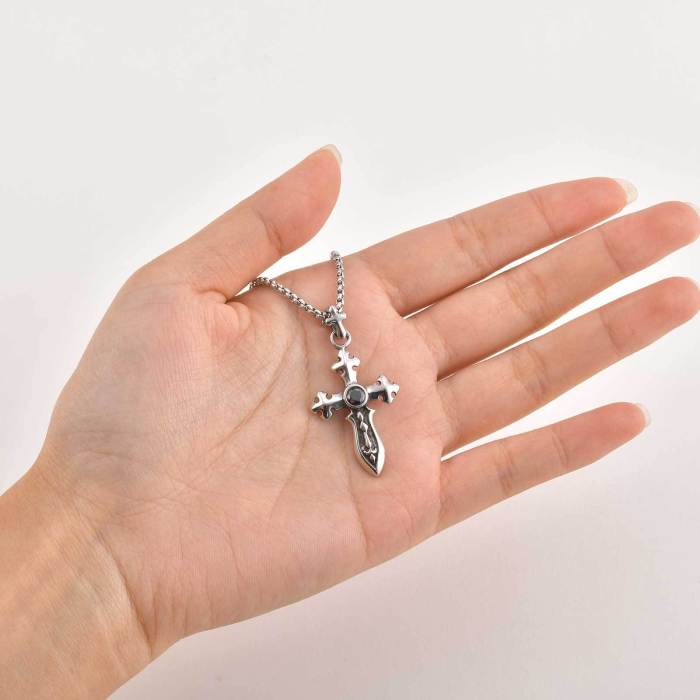 Wholesale Stainless Steel Cross Sword Necklace