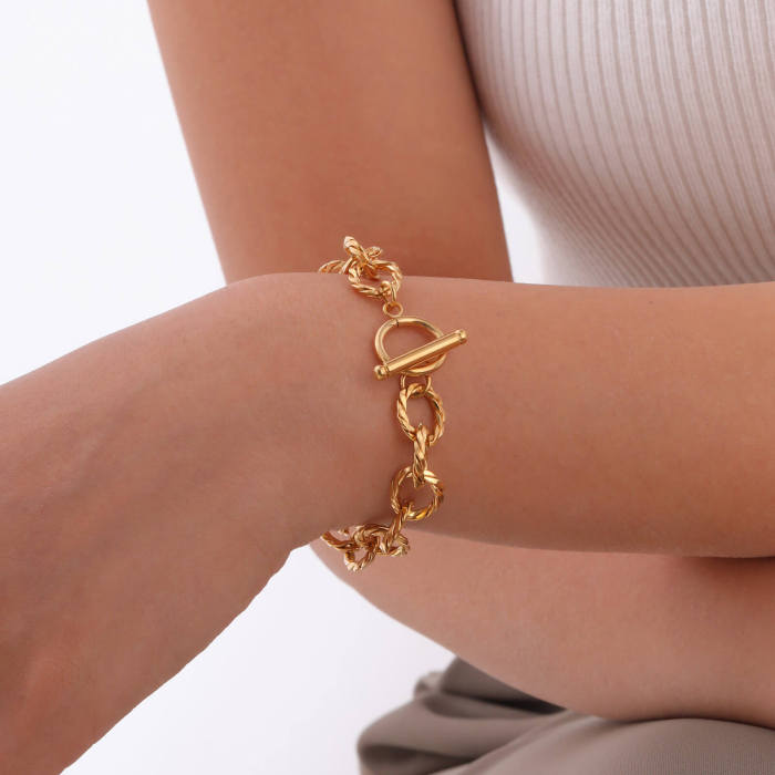 Wholesale Stainless Steel Twisted Chain Bracelet