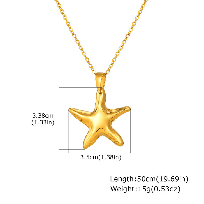 Wholesale Stainless Steel Starfish Pendant Necklace