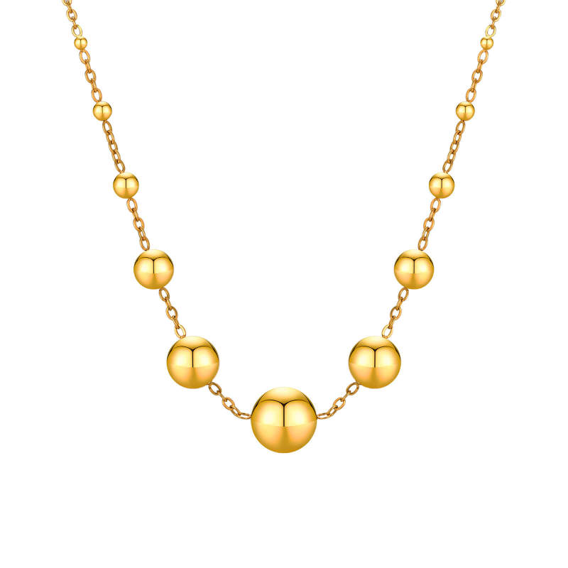 Wholesale Stainless Steel Balls Gold Necklace