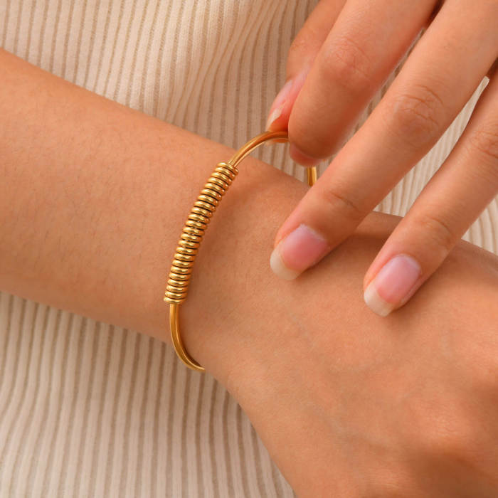 Wholesale Stainless Steel Spring Open Bangle