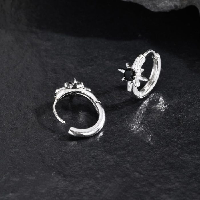 Wholesale Stainless Steel Black Zirconia Earrings