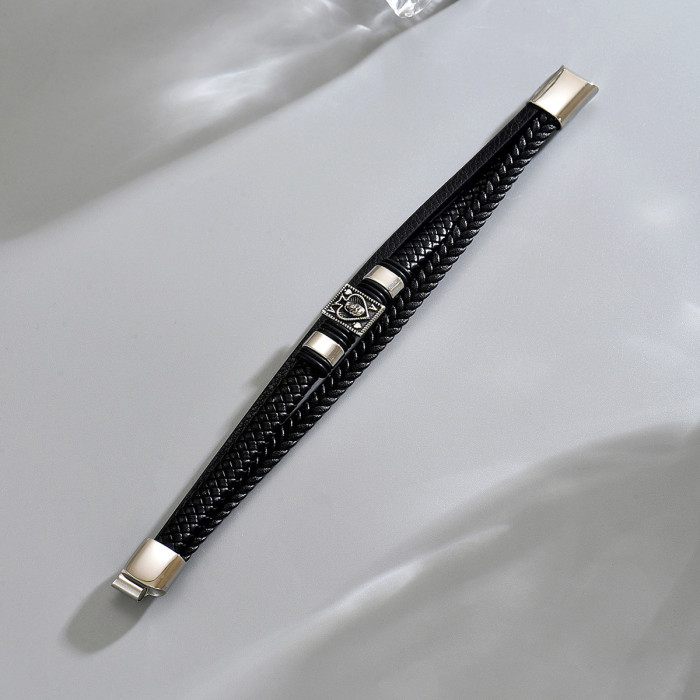 Wholesale Stainless Steel Multi-Layer Leather Bracelet