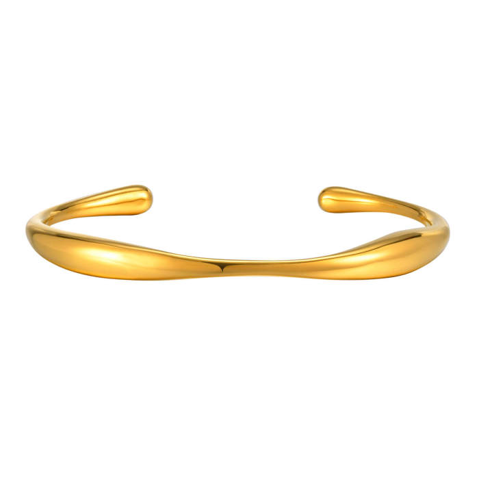 Wholesale Stainless Steel Irregular Open Bangle