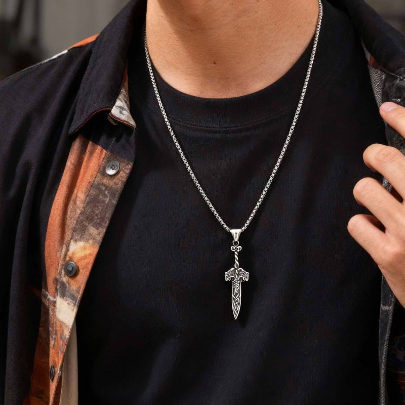 Stainless Steel Cross Dagger Pendant Wholesale