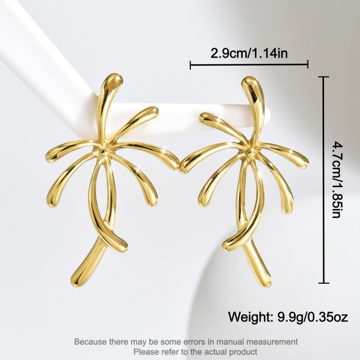 Wholesale Stainless Steel Coconut Palm Tree Earrings