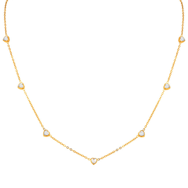 Wholesale Stainless Steel Heart CZ Necklace