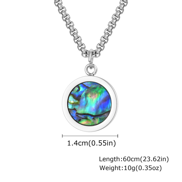 Wholesale Stainless Steel Simple Coin Pendant with Enamel