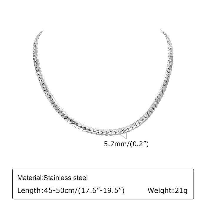 Wholesale Stainless Steel Flat NK Chain Necklace