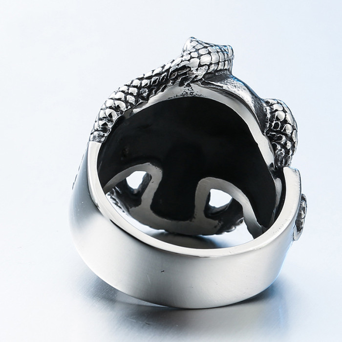 Wholesale Stainless Steel Python Skull Ring
