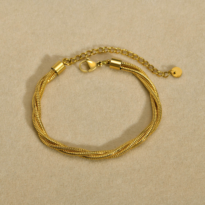 Wholesale Stainless Steel Triple Snake Chain Bracelet
