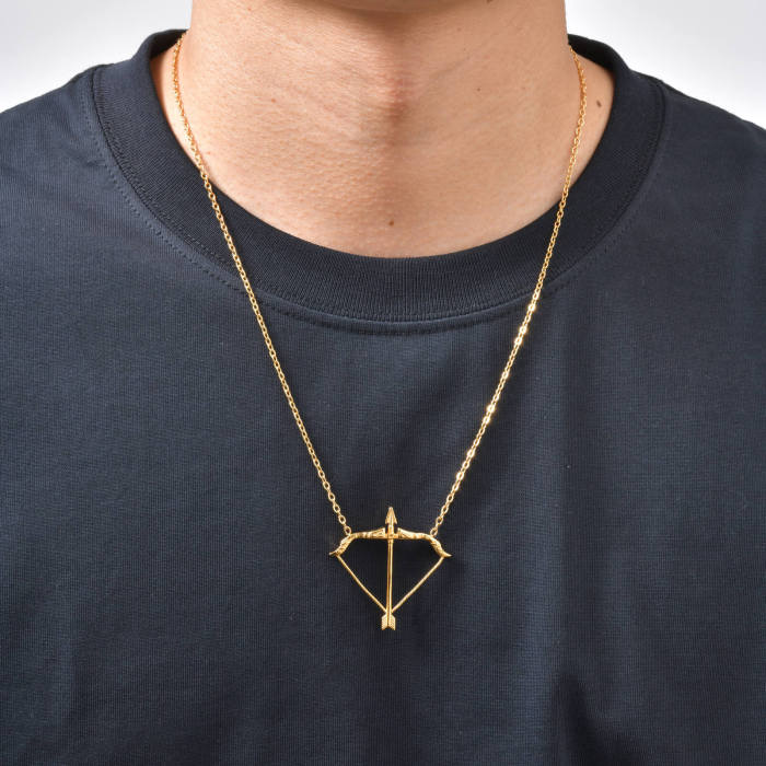 Wholesale Stainless Steel Bow and Arrow Necklace