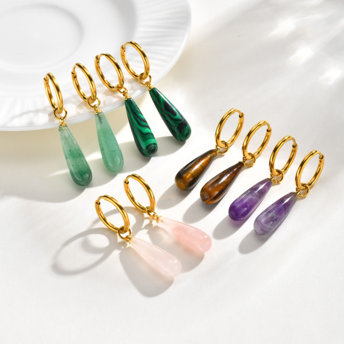 Wholesale Stainless Steel Gemstone Earrings