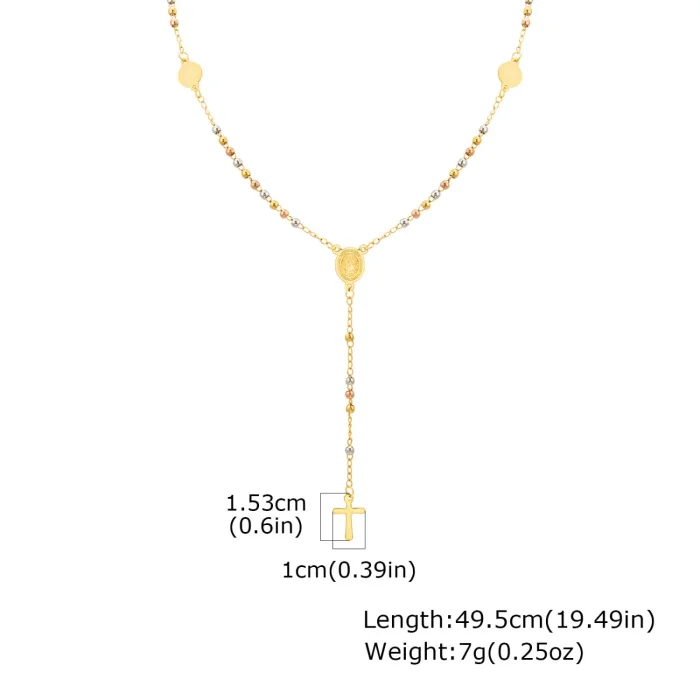 Wholesale Stainless Steel Crucifix Madonna Necklace